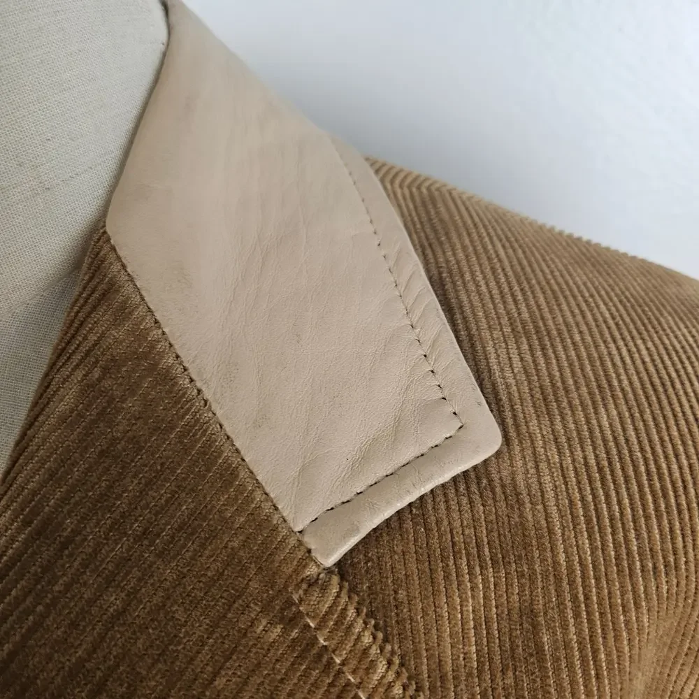 Vintage Pioneer Wear Corduroy Leather Western Sport Coat Jacket‎ Men's 42 Tan
